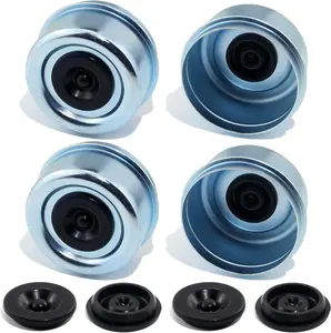 4 Pack Trailer Hub Dust Caps Dust Grease Cover & Extra Rubber Plugs