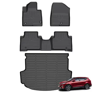 COLANAT for Hyundai Santa Fe Sport 2013-2018 Floor Mats & Cargo Liner Set (5-Seat Only,Not for 3-Row Santa Fe), 3D Custom Fit All-Weather Car Liners, High-Wall Waterproof, Eco-Friendly Odorless, Non-Slip, Scratch-Resistant, Durable, Easy Clean