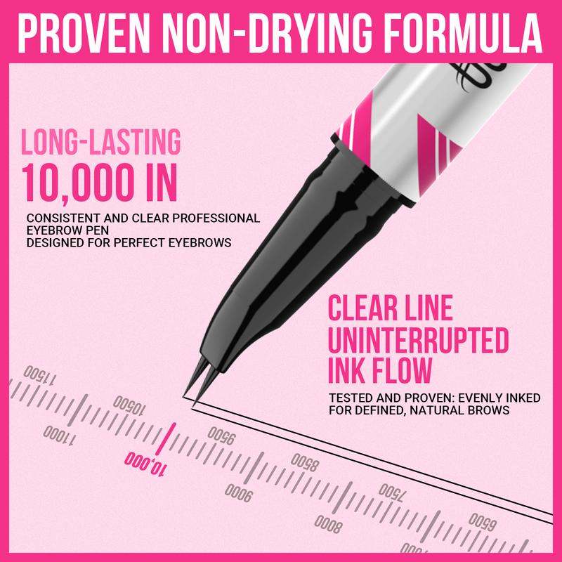 IMethod Curved Eyebrow Pen - Microblading Brow Pencil, Micro-Fork-Tip Applicator & Brow Pen 2-in-1 Dual-Ended Eyebrow Pencils for Women