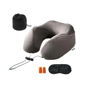 VEVOR Travel Pillow,  , Neck Pillow for Traveling, Upgraded Bamboo Charcoal Memory Foam Travel Neck Pillow with Eye Mask, Earplugs and Storage Bag, Suitable for Plane Car Home Recliner Use(Dark Gray)