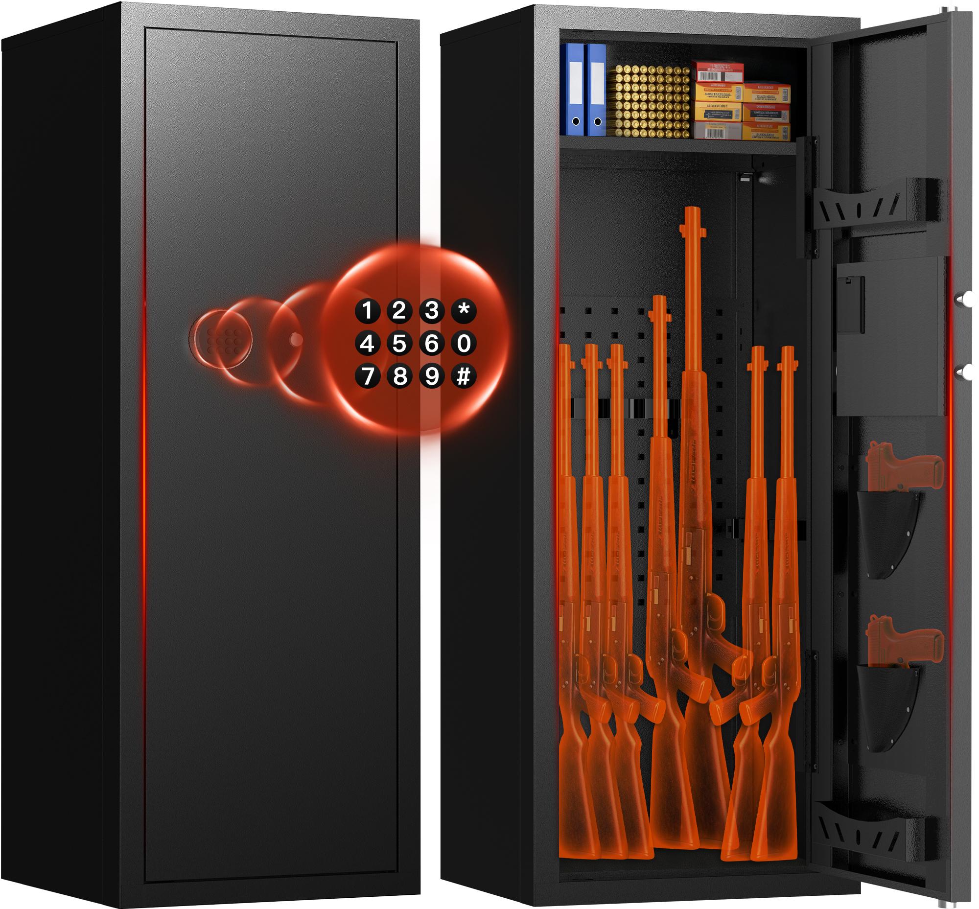 ACTIGER Digital Home Gun Safe Cabinet: Quick Access Security Box for Rifles and Pistols with Alarm & Reaction Lock - Large Easy Setup Storage for Home Office Closet - Ideal Security Gift for Men/Family