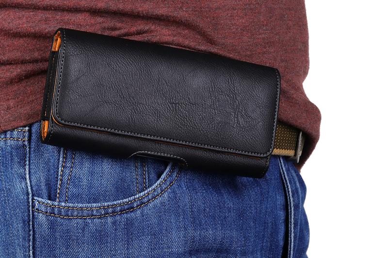 Cell Phone Holster PU Leather Magnet Pouch Belt Clip Man Waist Bag Carrying Perfect For Outdoor Daily Use