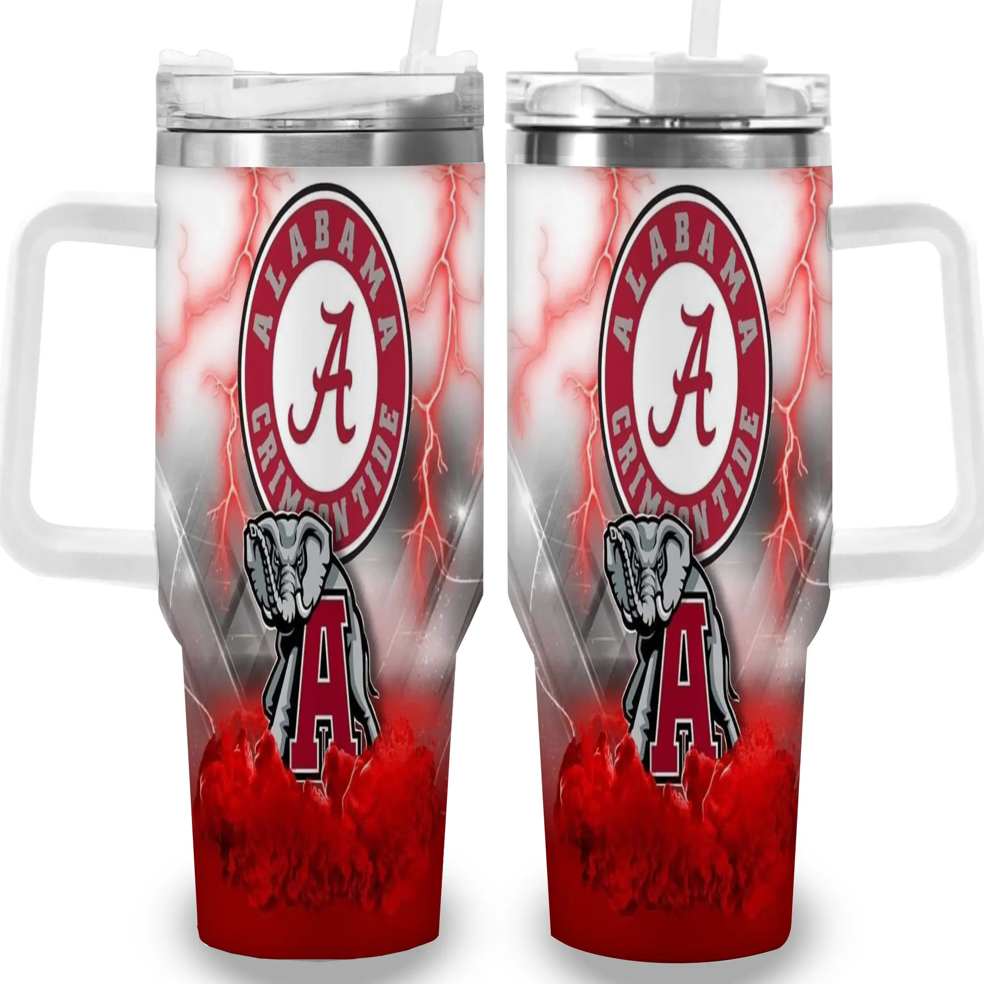 1pc 40oz Crimson Tide Elephant Tumbler with Lid, Insulated Travel Mug, Gift for Women Men, Ideal for Halloween, Independence Day, Memorial Birthday Gift, Coffee Cup, weird stuff