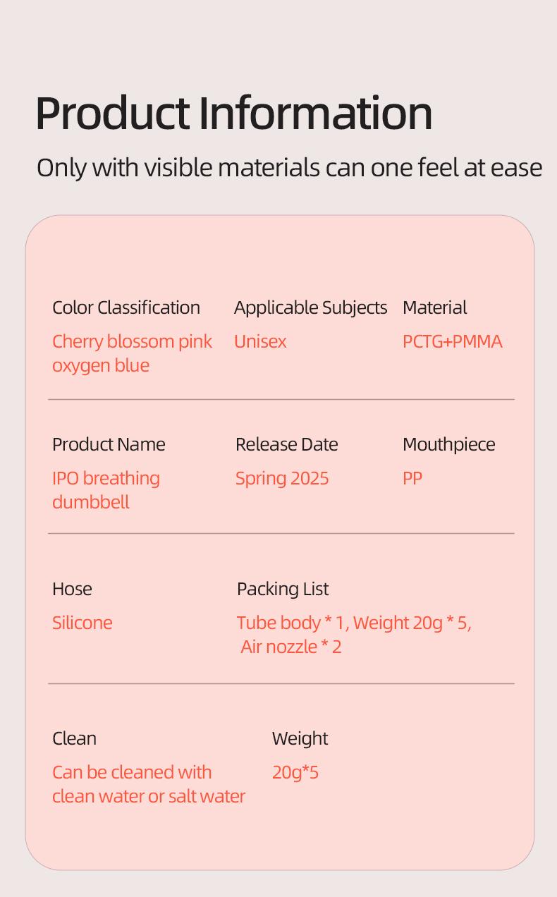 IPO Breathing Dumbbell Trainer for Cardio Pulmonary Function Enhancement Exercise Lung Capacity Enhancer Pulmonary capacity training equipment