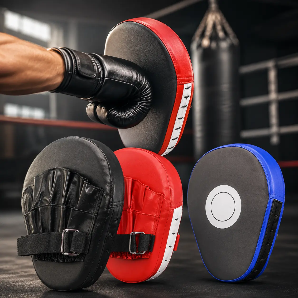 1-2PCS Curved Shape Focus Training Punching Mitts - Kickboxing Pads, 2-Piece Set Boxing Equipment for Athletes, Ideal for Muay Thai & Martial Arts Focus and Precision Training