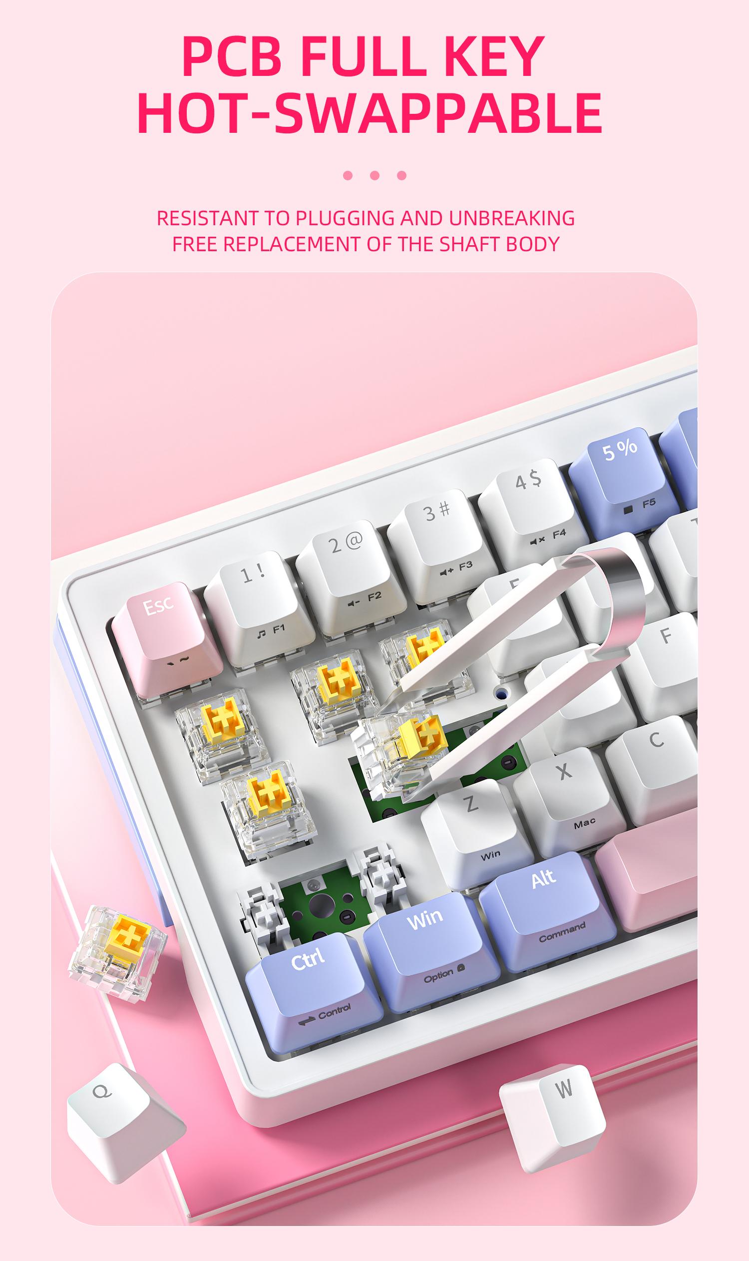 ZIFRIEND ZA68 Pro Mechanical Keyboard with knob 68 Keys Wired
