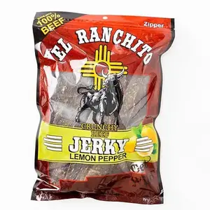 El Ranchito LEMON PEPPER Crunchy Beef Jerky - Full Flavor Dried Beef 2oz, Red Chile Infused, Crunchy Texture, Ideal for Snacks & Meals