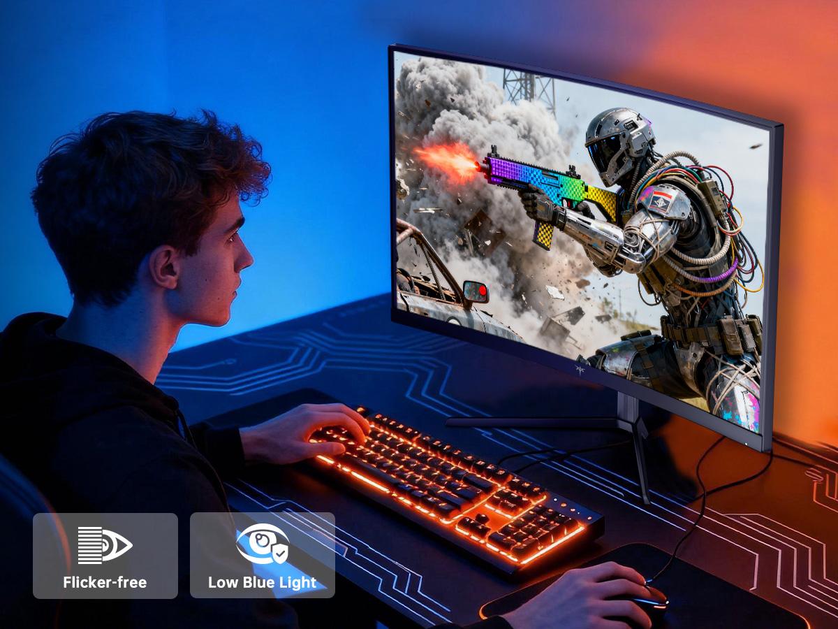 KTC 23.6" FHD 1080P 240Hz Gaming Monitor, 1500R Curved Computer Monitor 1080P, 3000:1 Contrast, Adaptive Sync, HDR, MPRT 1ms, HDMI DisplayPort, Low Blue Light, Tilt, VESA Mount, H24S17P