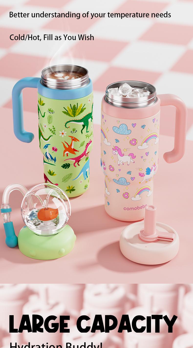 【COMOBEBE】24oz Stainless Steel Whale Fountain Tumbler – Adorable Pattern Designs, Spill-Proof, Dual Lids, Dishwasher Safe, Perfect for Kids & Adults 【COMOBEBE】24oz Stainless Steel Whale Fountain Tumbler – Adorable Pattern Designs, Spill-Proof, Dual Lids, Dishwasher Safe, Perfect for Kids & Adults