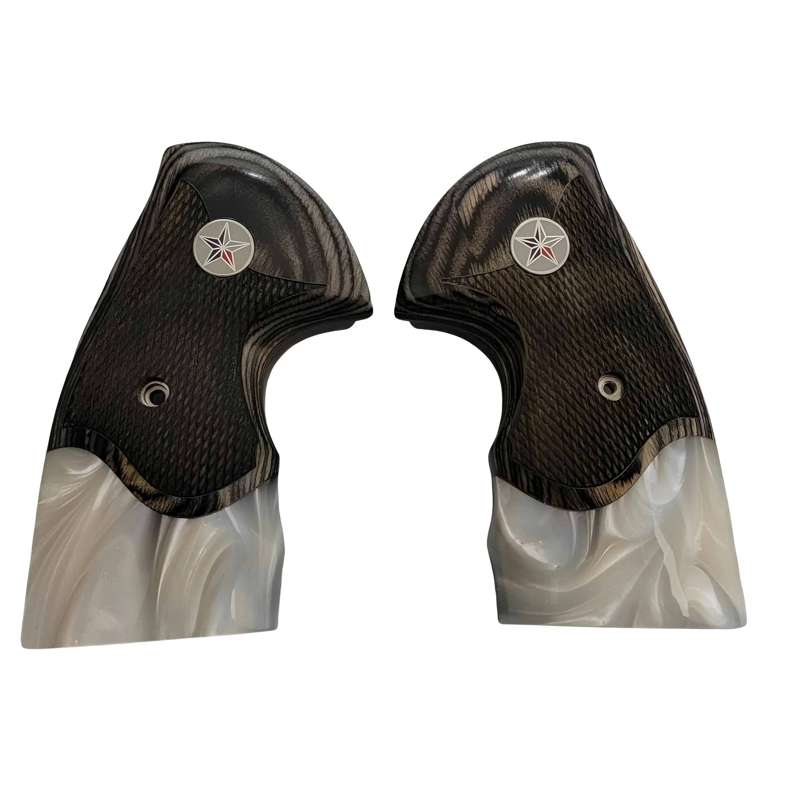 Colt Python Black Rosewood Panels with Pearl Acrylic a Texas Star Medallion