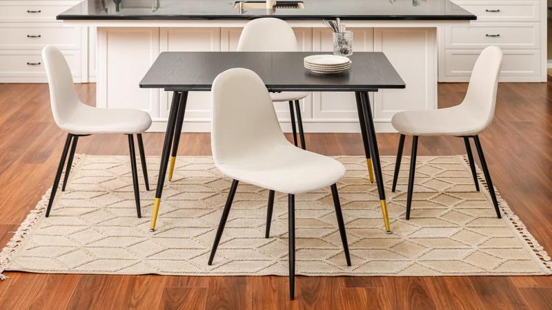 Homy Casa Charlton Suede Dining Chairs Light Luxury Ergonomic Design for Living Room & Lounge Use Foam Interior Seater Furniture