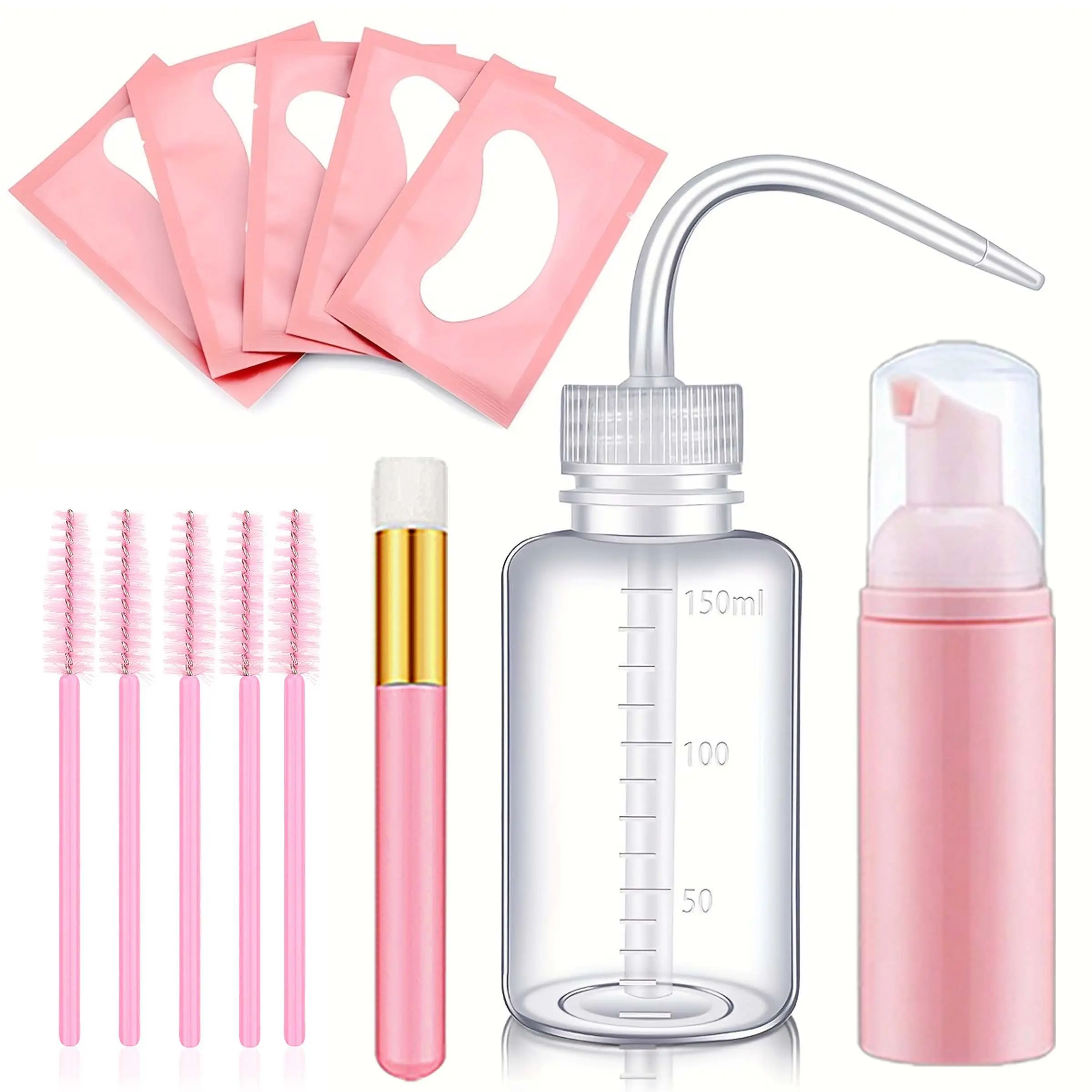 13-Piece Eyelash Extension Cleaning Kit, Includes Lash Tools, Hypoallergenic, Five-In-One Brush, Soap Foam Dispenser, Professional Makeup Beauty Tools Set, Multifunctional Makeup Tools, Cosmetic Tools