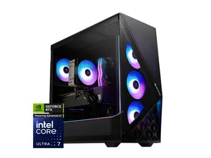 iBUYPOWER Slate 9 Black Gaming PC Desktop - Intel Core Ultra 7 265F - NVIDIA GeForce RTX 5060Ti 16GB - 32GB DDR5 RGB - 2TB NVMe SSD - SBI7N56T01