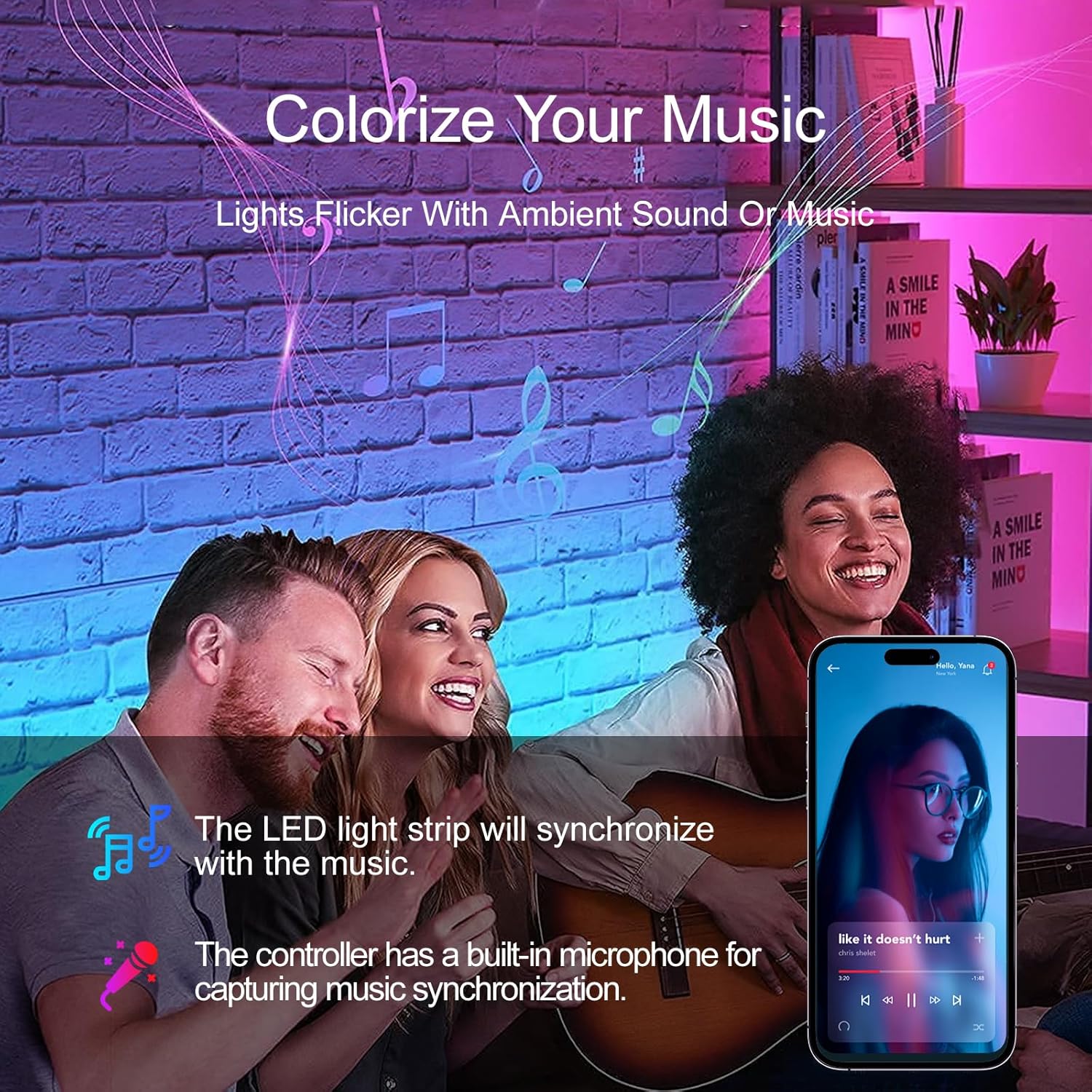 Led Lights for Bedroom 200 FT (2 Rolls 100 FT), with Remote and Application Control RGB Color Changing LED Strip Lights, Music Synchronization Led Lights for Bedroom 200 FT (2 Rolls 100 FT), with Remote and Application Control RGB Color Changing LED Strip Lights, Music Synchronization