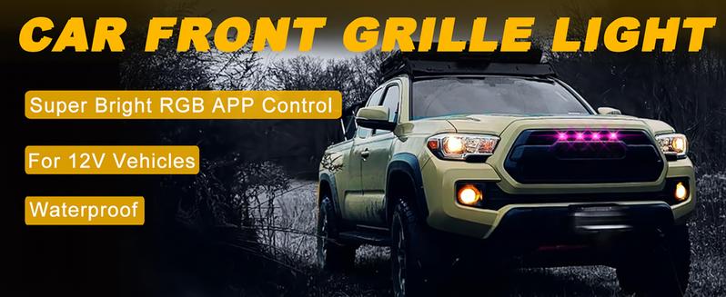 DIBMS RGB LED Grille Lights 4 in 1 with App Control, Colorful Underglow, and Signal LED for Tacoma Truck, Chevy, Car, Off-Road, Raptor, Jeep, SUV, ATV, UTV