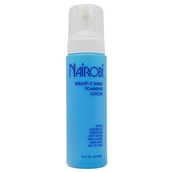 Nairobi Wrapp-It Shine Foaming Lotion Volume Mousse - 8 fl oz Texture-Defining Styler for Adults, Non-Sticky Daily Haircare Product, Fast-Dry, Bouncy Curls, Body-Boosting Shiny Hair Item