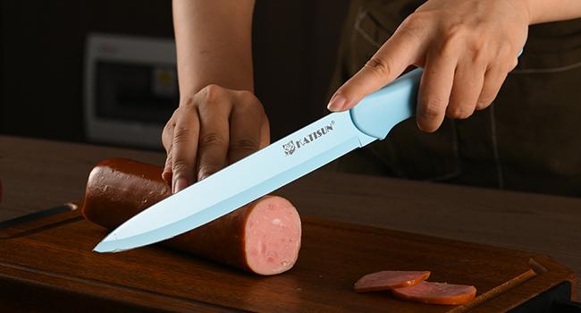 14 Pieces Blue Kitchen Knife Block Set , Anti-Rust Color Titanium Coated Carbon Steel, 12 Knives with Kitchen Shears and Block, Dishwasher Safe,TikTokShopBlackFriday