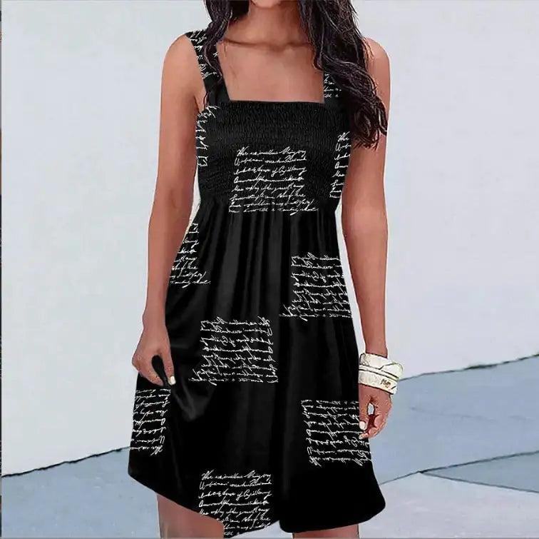 Stylish Printed Sexy Suspender Dress