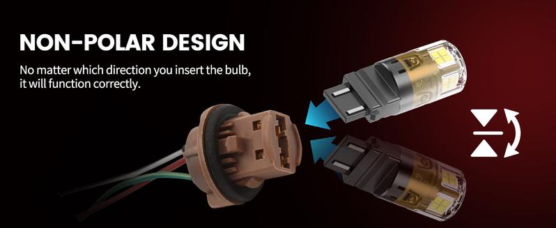 Lasfit 3157 3156 3057 4157 LED Reverse Backup Light Bulb | Xenon White，2 Bulbs | Upgraded L2 Series