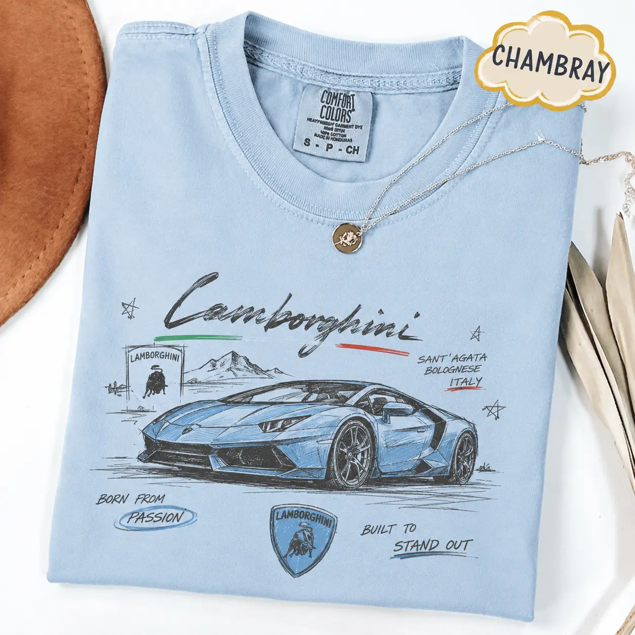 Lamborghini Comfort Colors T Shirt, Huracan Exotic Supercar Graphic Tee, Italian Performance Auto Shirt, Luxury Sports Car Racing Design, Car Lover Gift for Men and Women