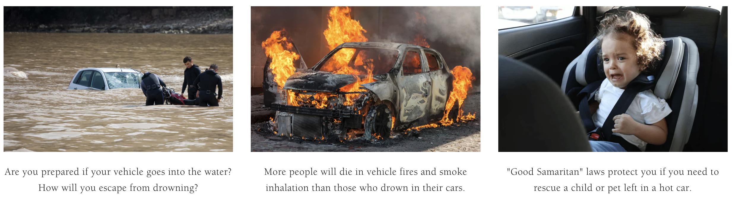 2-in-1 Emergency Window Breaker & Seatbelt Cutter