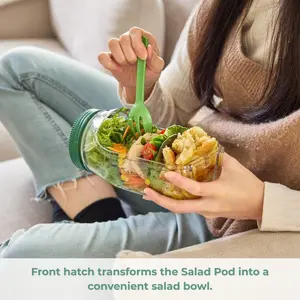 Leakproof Salad Lunch Container with Built-in Dressing Cup No More Soggy Salads!