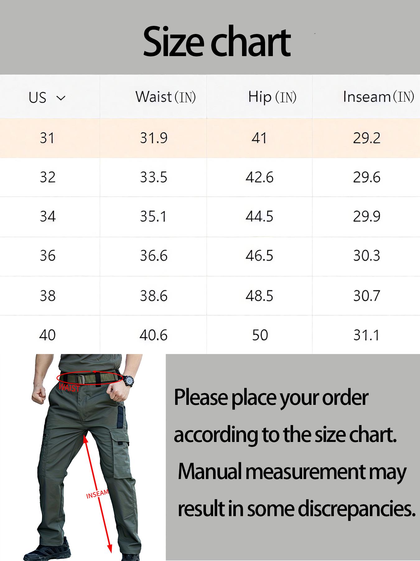 HOMUG Men's Durable Outdoor Training Pants, Men's Multi-Pocket Work Pants, Men's Solid Color and  Printed Pocket Zipper Waterproof Tactical Cargo Pants Without Belt, Regular Fit Sports Pocket Durable Autumn Pants. SpringStatements