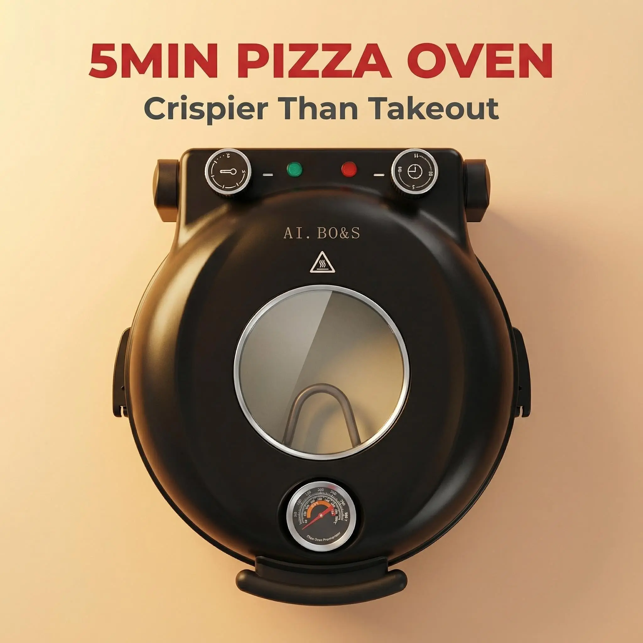 AI.BO&S Professional Simulation Pizza Kiln Machine - Precise Temperature Controller, Disc Table, Space-Saving Counter Space Kitchenware for Barbecue Use