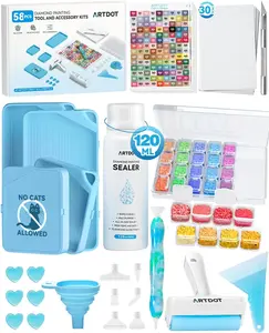 All-Inclusive Diamond Art Accessories Kits for Adults, Diamond Painting Tools with Bead Organizers and Storage Pens Sealer Roller Diamond Art Supplies for Beginners