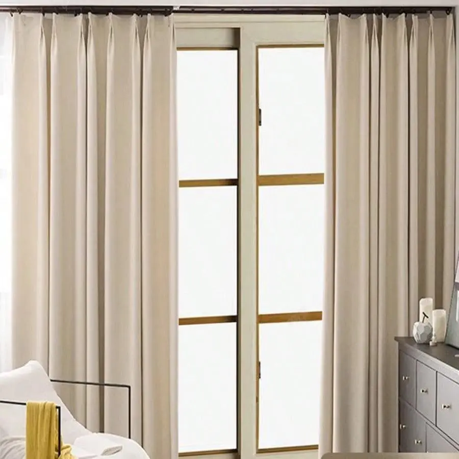 2PCS European Style Luxurious Solid Color Blackout Curtains, Privacy Curtain, Blackout Window Cover, Perfect for Living Room Bedroom and Balcony, Elegant Floor-to-Ceiling Design