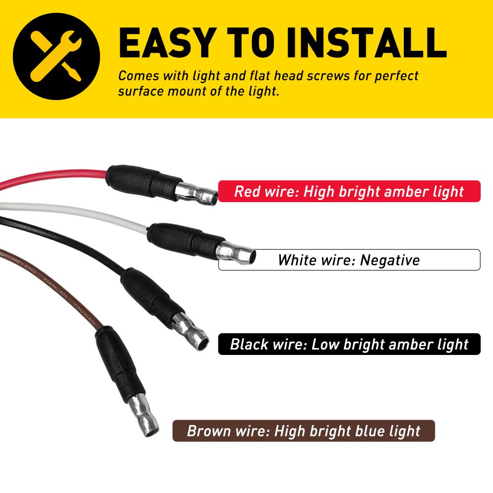 AUXITO LED Lights w/ Chrome Ring + Watermelon L-Bracket 2X For Semi Tractors 12V Trucks AUXITO LED Lights w/ Chrome Ring + Watermelon L-Bracket 2X For Semi Tractors 12V Trucks