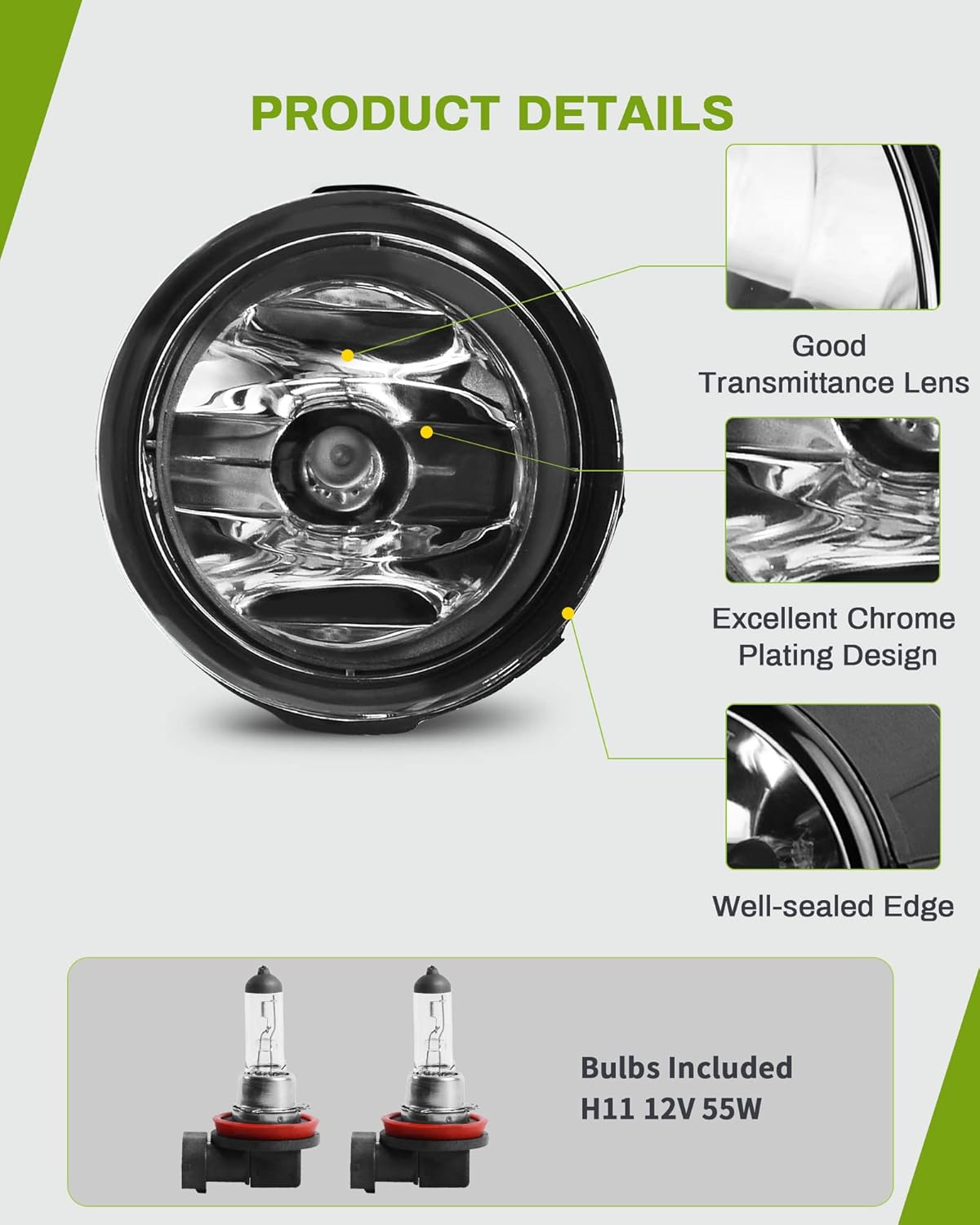 YITAMOTOR Fog Lights Compatible with 2011-2015 Rogue/09-14 Cube Murano/11-14 Juke/Quest/07-12 Versa, Infiniti 08-12 EX35/06-12 FX35/09-13 FX50/11-12 G25/10-13 G37/11-13 M37 M56/2012 M35h/11-12 QX56