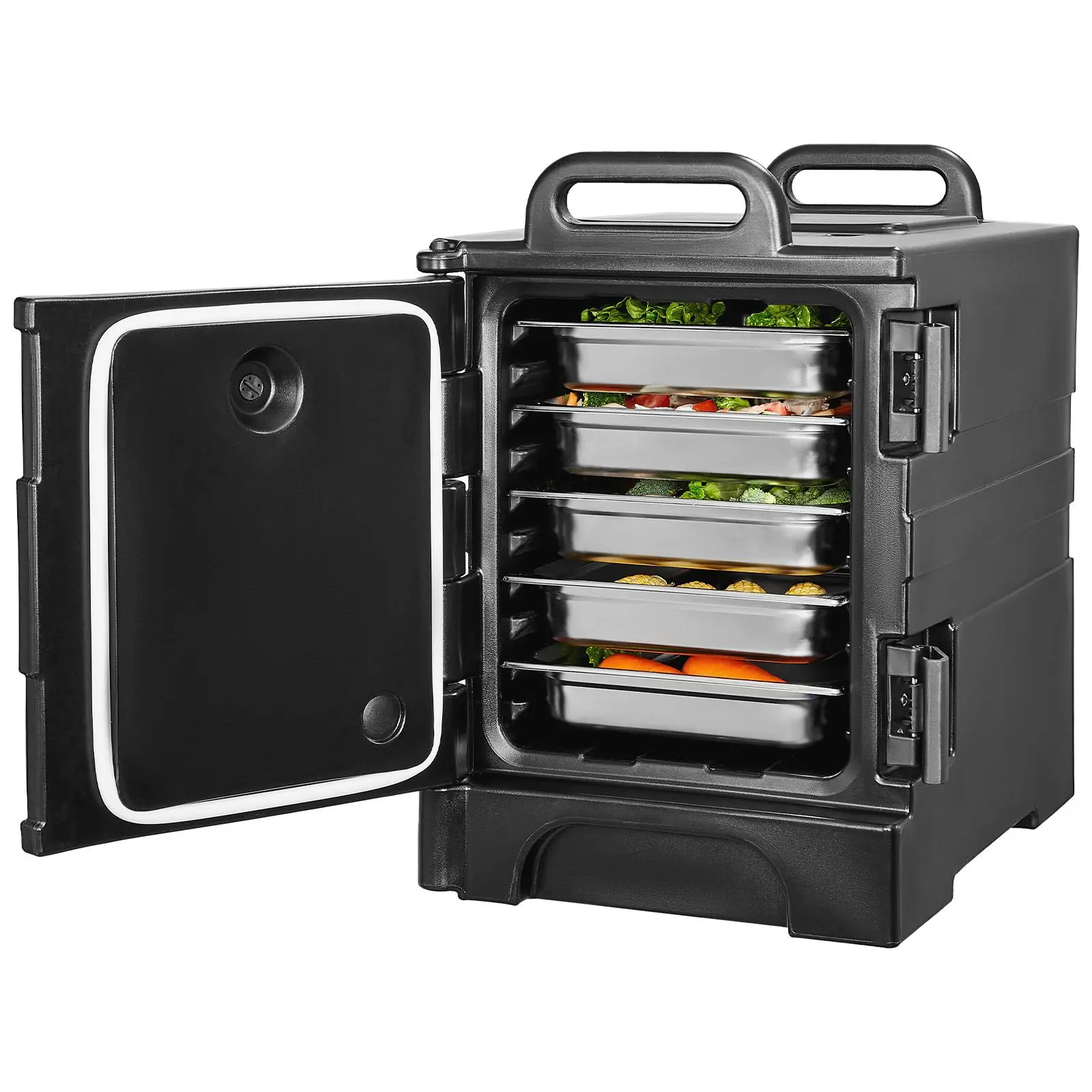【summerfinds】VEVOR Insulated Food Pan Carrier, 81 Qt Hot Box for Catering, Food Box Carrier with Double Buckles, Front Loading Food Warmer with Handles, Stackable End Loader for Restaurant, Canteen