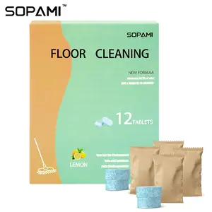 SOPAMI 12-Count Floor Cleaning Tablets (Lemon) - Fully Biodegradable, All-Floor Safe & Fresh Odor Fighter
