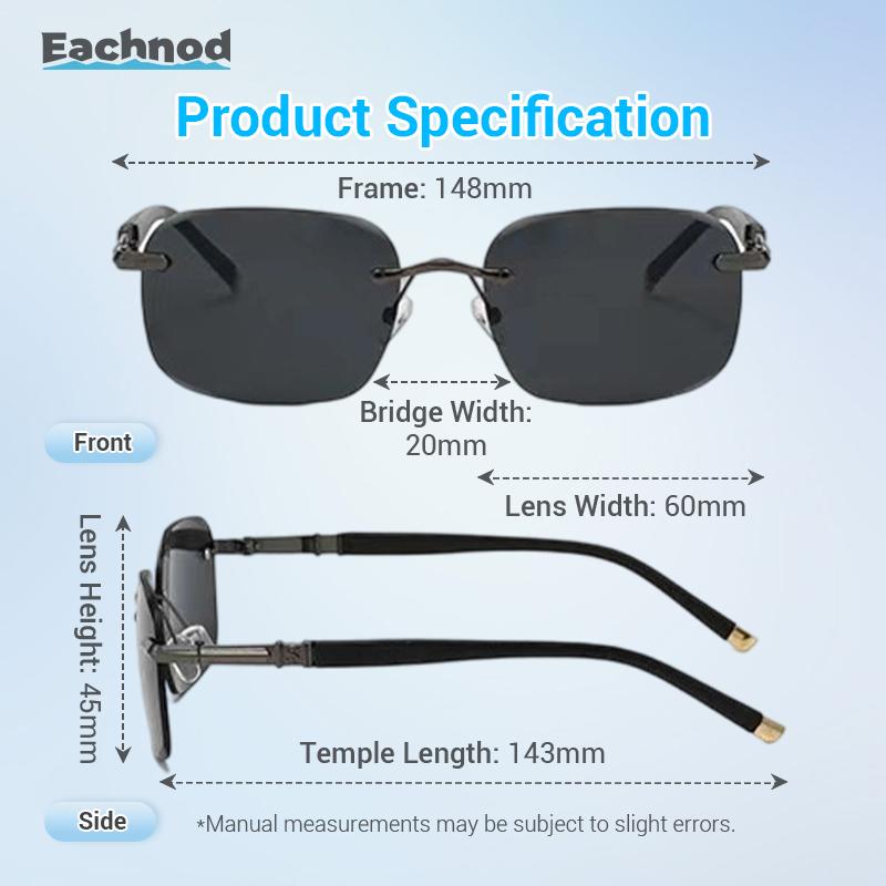 Eachnod HD Frameless Protective Sunglasses Anti-glare Lenses UV400 Protection Ultralight Design Aviator Style Classic Shades