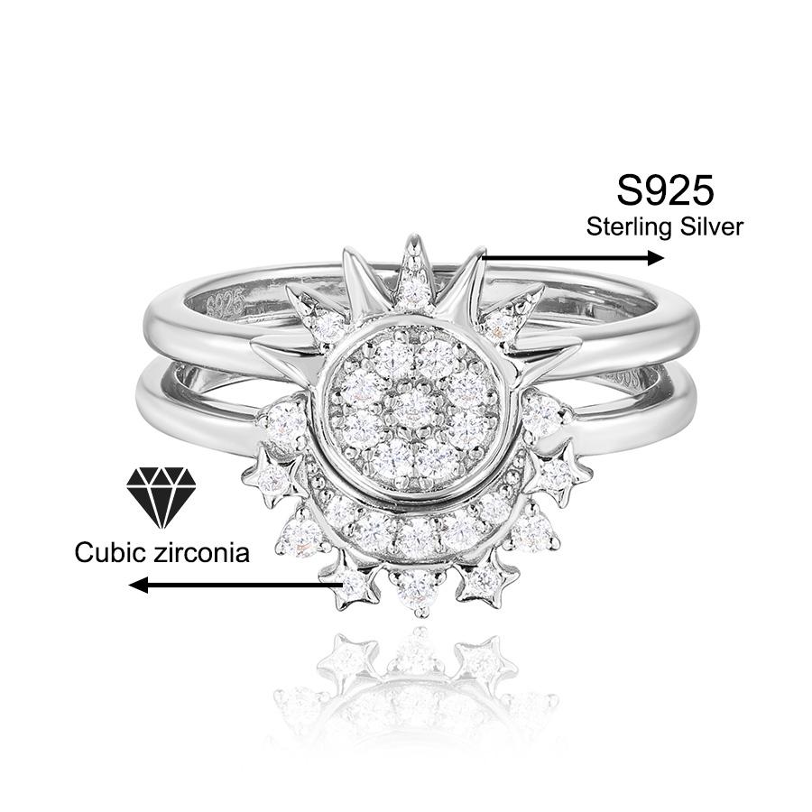 Sterling Silver Moon and Sun Ring Sterling Silver Eternal Love Zodiac Approved Soulmate Jewelry