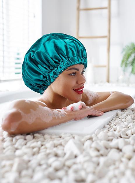 Silk Bonnet for Sleeping Double Layer Satin Adjustable Straps Lined Hair Bonnets for Women Natural Curly Hair Outside Silk Reversible