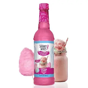 Jordan's Skinny Mixes Sugar Free Syrup, Cotton Candy Flavor, Fruit Flavored Water Enhancer, Drink Mix, Iced Tea, Lemonade, Drinks, Low Calorie Water Flavoring, Dairy & Gluten Free, Kosher, 25.4 Fl Oz