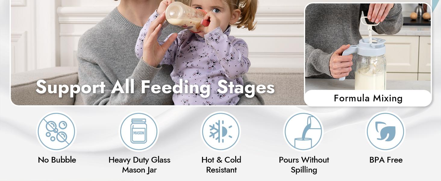 Papablic Glass Baby Food Processor Pitcher, 32 Oz Wide-Mouth – BPA-Free Formula & Breastmilk Mixer Papablic Glass Baby Food Processor Pitcher, 32 Oz Wide-Mouth – BPA-Free Formula & Breastmilk Mixer