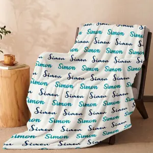 Personalized Baby Name Blanket with Ultra Soft Flannel Fleece, Baby Shower Gift Custom Baby Blankets for Bed, Couch, Chair, Sofa Suitable for All Season