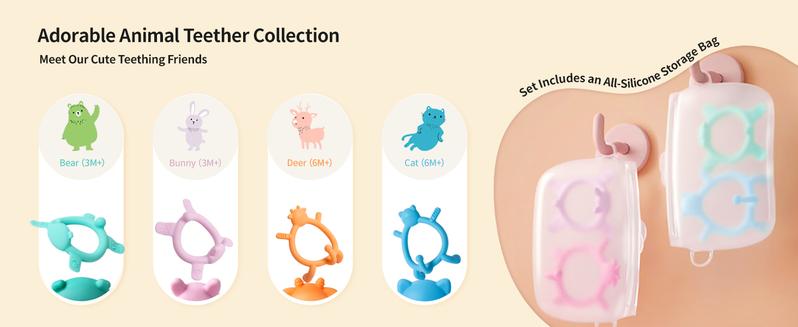 Pigeon Silicone Animal-Shaped Baby Teether, Green Bear, 1 or 2 Count – Multi-Textured Teething Relief Toys, Lightweight & Easy to Grasp3+ Months, 6+ Months