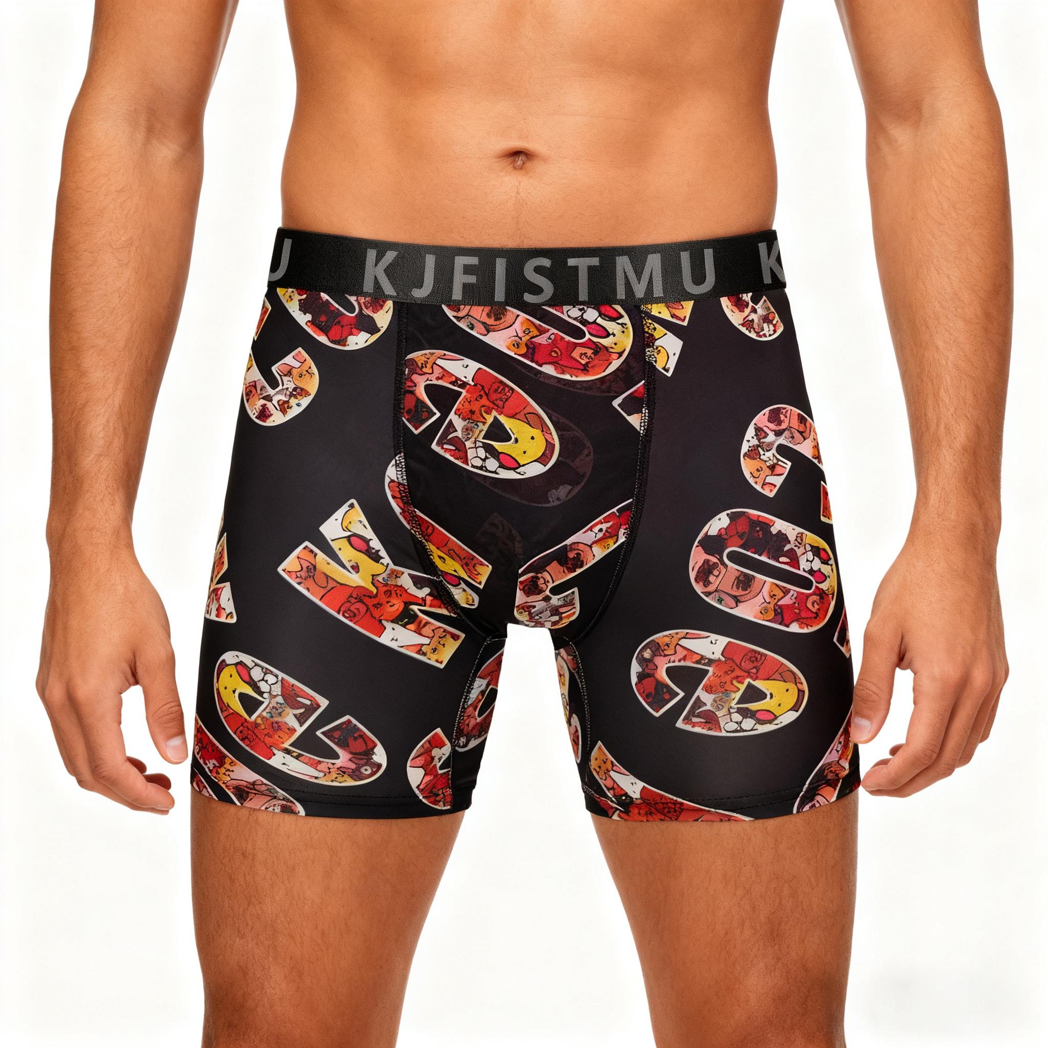 KJFISTMU Menswear 5-Pack Boxer Briefs Set Cool Breathable Moisture-Wicking Anti-Chafing Viscose Bamboo Fiber Ultra-Soft Elastic Year-Round Sports Casual Socks Gym