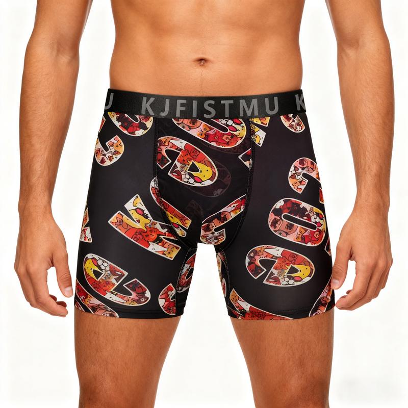 KJFISTMU Menswear 5-Pack Boxer Briefs Set Cool Breathable Moisture-Wicking Anti-Chafing Viscose Bamboo Fiber Ultra-Soft Elastic Year-Round Sports Casual Socks Gym