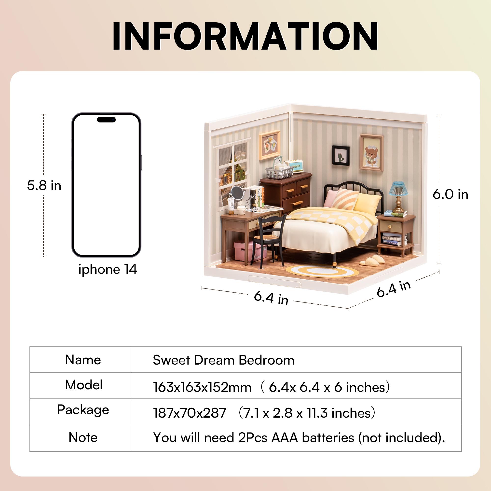 Rolife Sweet Dream Bedroom DIY Plastic Miniature House DW009