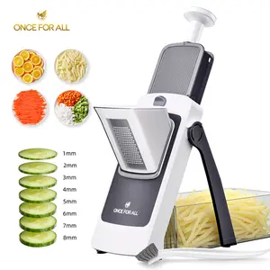 【ONCE FOR ALL】Newly Upgraded Multifunctional Vegetable Slicer with Adjustable Modes, a Large Suction Cup Base for Stable Placement, and an Ergonomic Grip Vegetable Cutter Set
