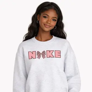 Pink Bow Crewneck Sweatshirt | Bow Graphic Pullover