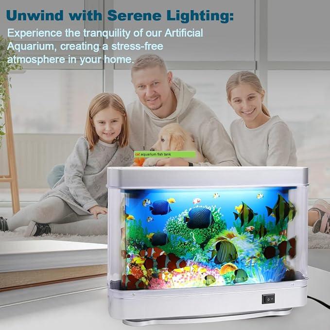 Artificial Tropical Fish Tank lamp Decorative Sensory Aquarium Lamp Virtual Move Ocean  Mood Night Light Room Table Decoration Ornaments