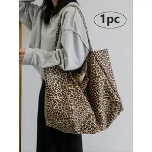 Large Fashion Leopard Print Handbag, Fashionable Patterned Bag, Large Capacity Shoulder Bag, Perfect Commuter Underarm Bag, Backpack, Suitable for Teenage Girls