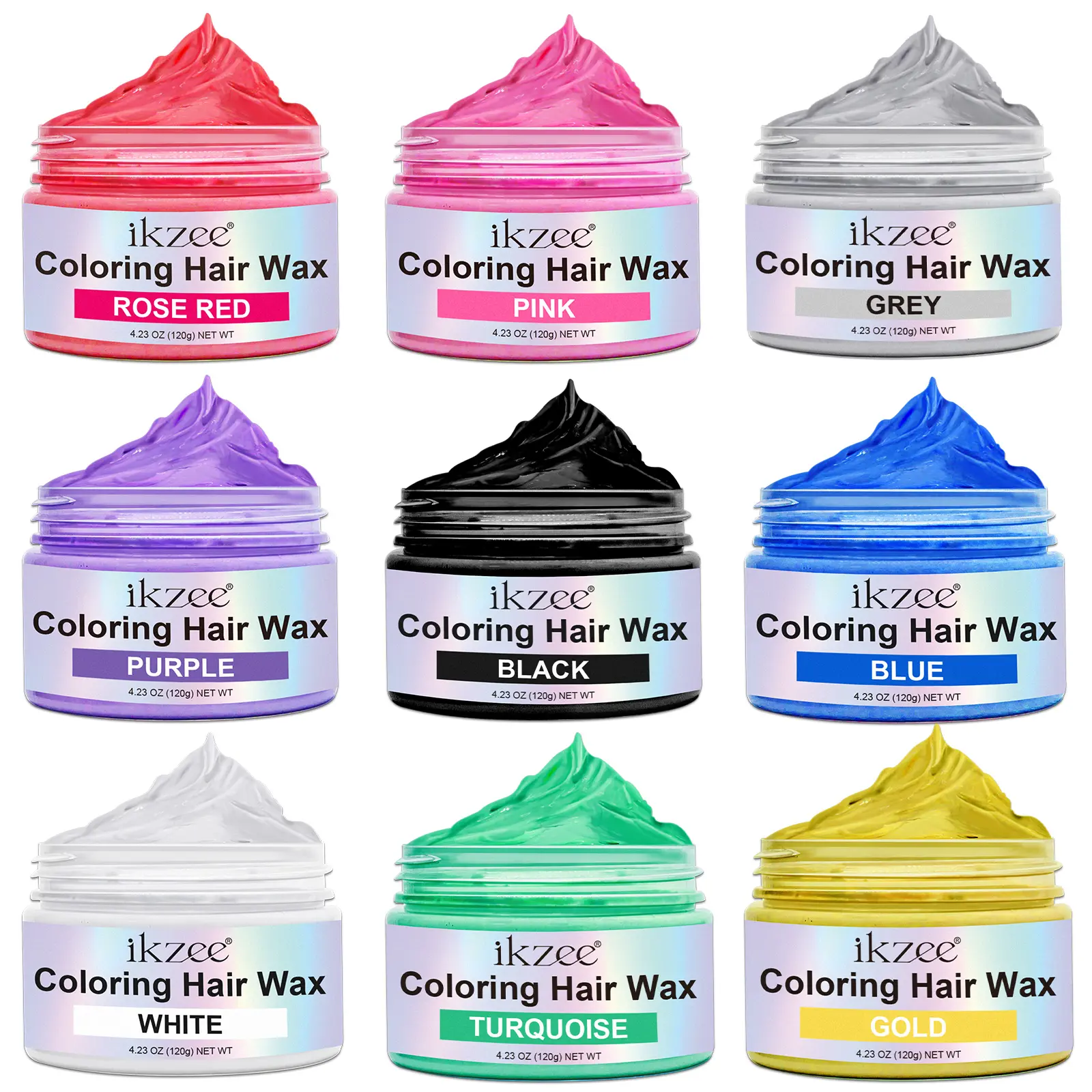 Natural Colorful Hair Clay, 9 Colors Available, Temporary Hairstyle Dye, Safe Non-Damaging, Long-Lasting Hold, Perfect for Parties & Events, Hair Coloring Wax