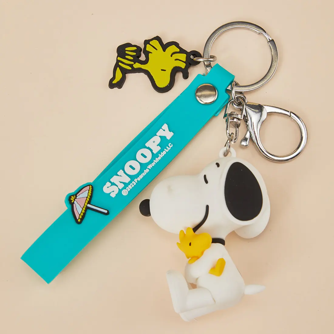 MINISO Cute Snoopy Summer Series 3D Cartoon Bag Charm Keychain, suitable for keys and backpacks; a lovely gift for Snoopy fans (sitting).,backpacks for school,cute backpacks for school,bookbag,school backpack